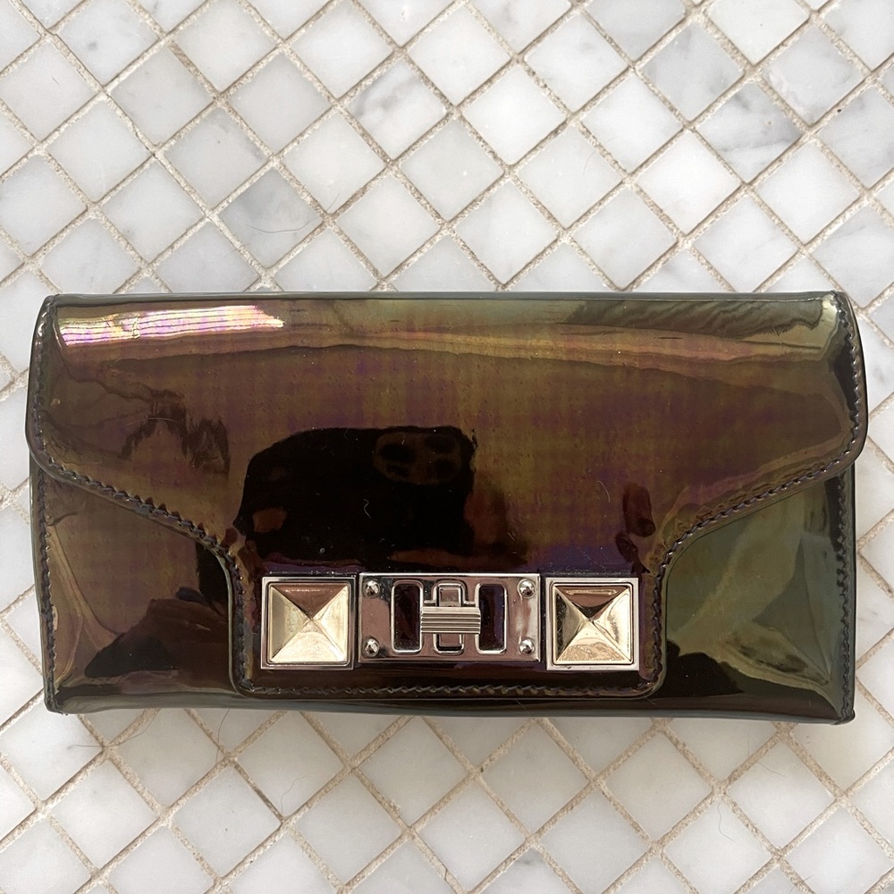 Proenza Schouler purple iridescent wallet
